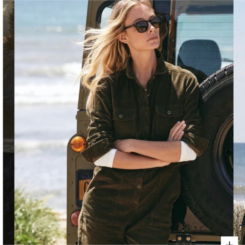 NEW Outerknown SEA Olive Green Corduroy Jumpsuit Longsleeve Gorpcore Outdoors